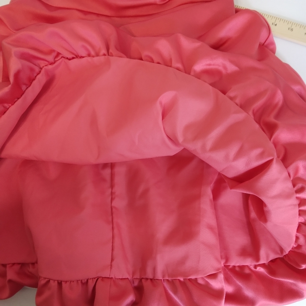 Size 8 Strapless David's Bridal Coral Salmon Bubble Balloon Skirt - Picture 9 of 9